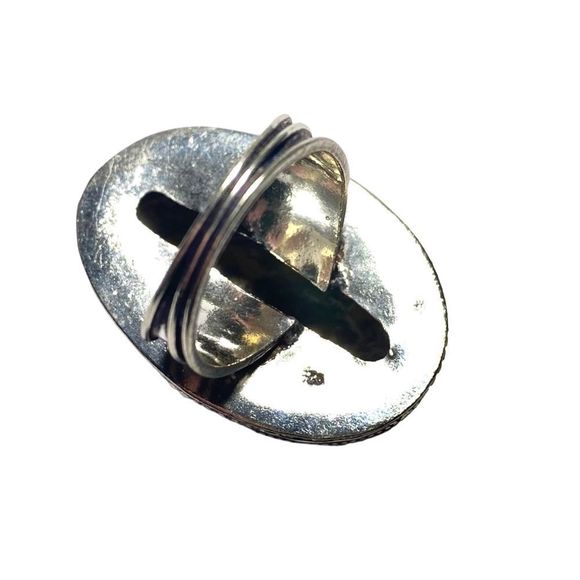 Jasper Gemstone in a Handcrafted Vintage-Look 925 Stamped Ring (8) - Picture 8 of 8